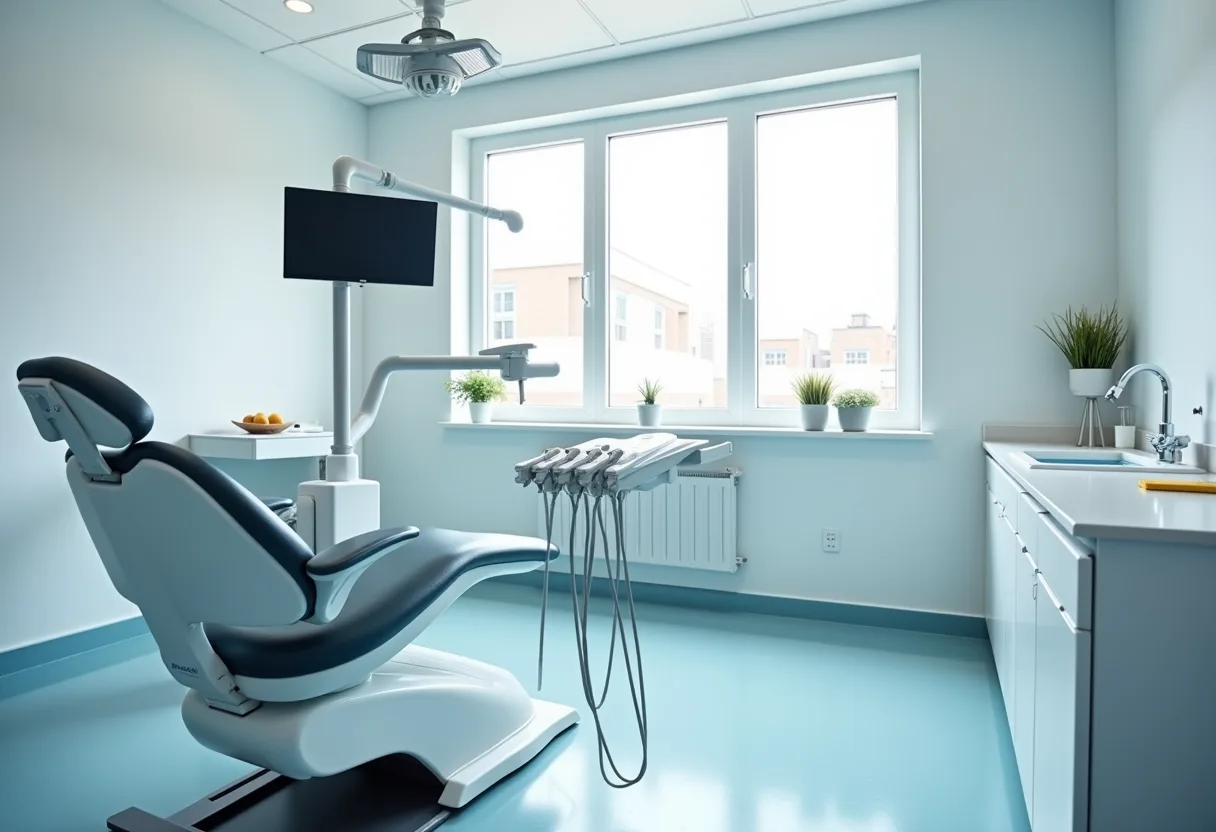 Interior moderno y limpio de la clínica dental